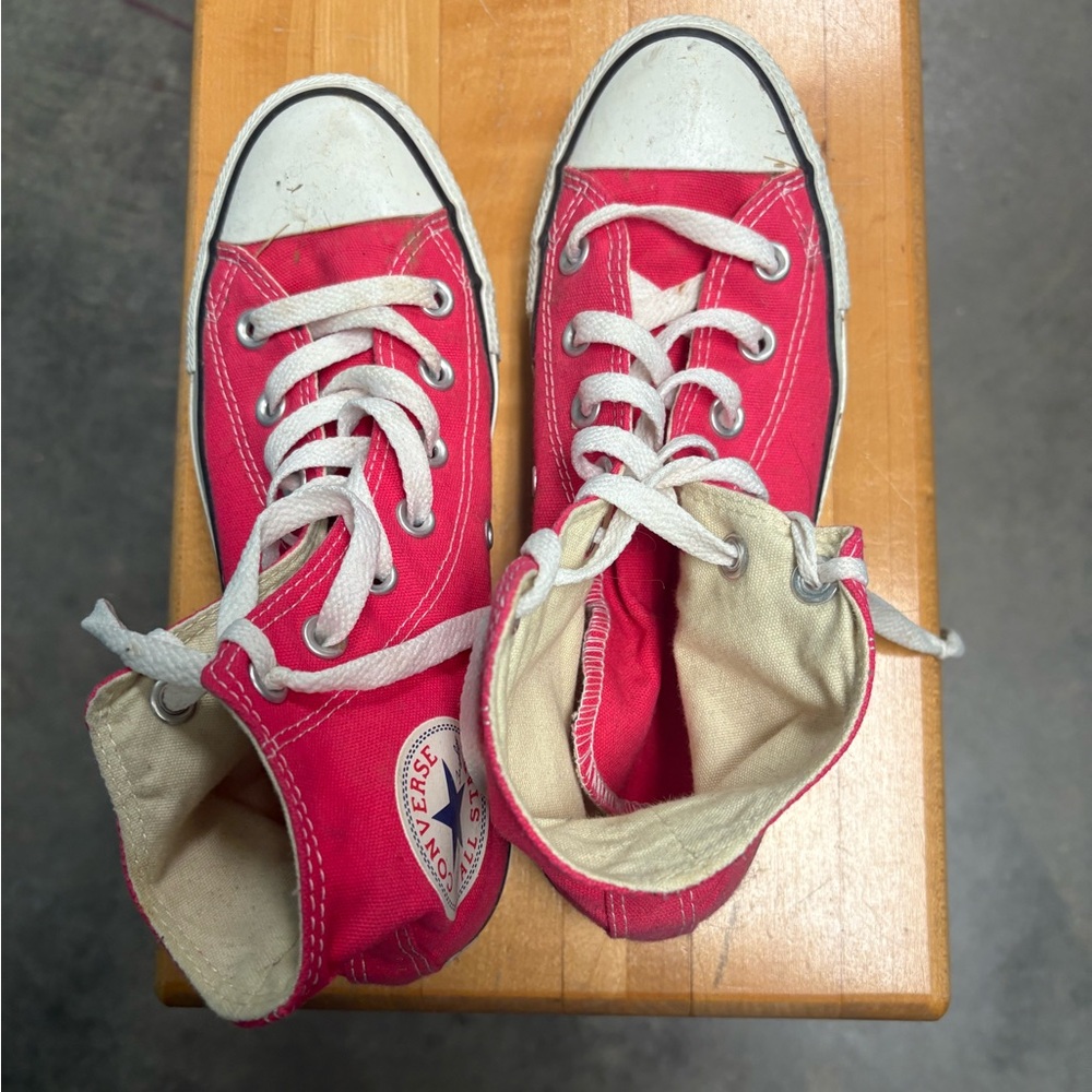 Converse Vibrant Red High Top Sneakers